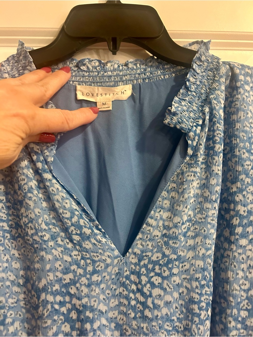 lovestitch Blue Floral High-Low Ruffle Dress - Picture 5 of 6
